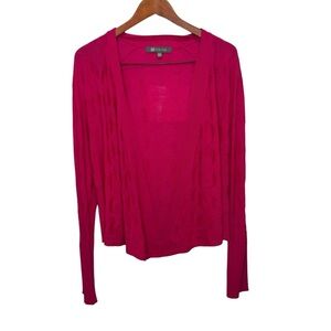 Title Nine Pink Open Front Lightweight Wool Cardigan Sweater Size XL